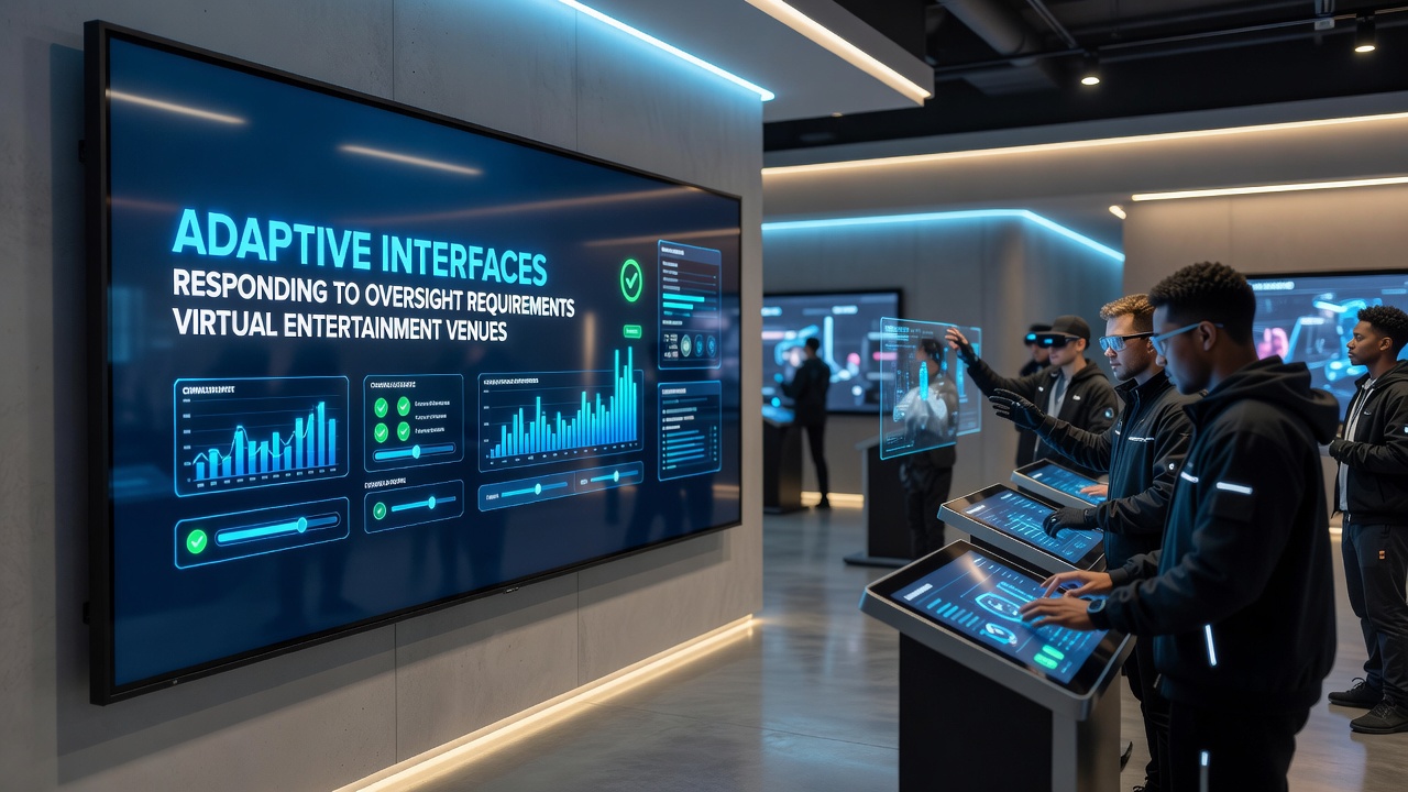 Touchscreen-Oberfläche mit adaptiven Steuerelementen in einer virtuellen Unterhaltungsplattform