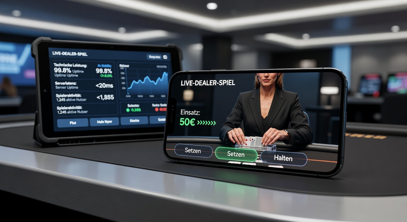 Mobile Ansicht eines Live-Blackjack-Tisches mit Croupier-Close-Up, Touch-Controls und niedriger Latenz-Streaming auf einem Smartphone-Bildschirm