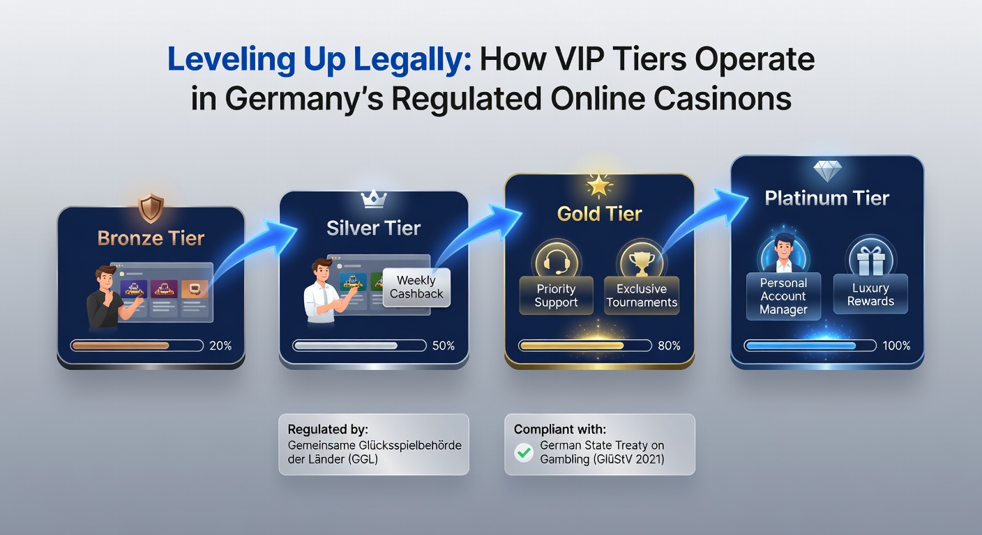 Screenshot eines VIP-Dashboards mit Punkteständen, Belohnungen und Stufenfortschritt in einem deutschen Online-Casino